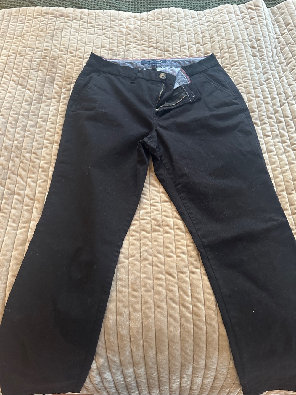 Tommy Hilfiger Black Cropped Stretch Chino Pants